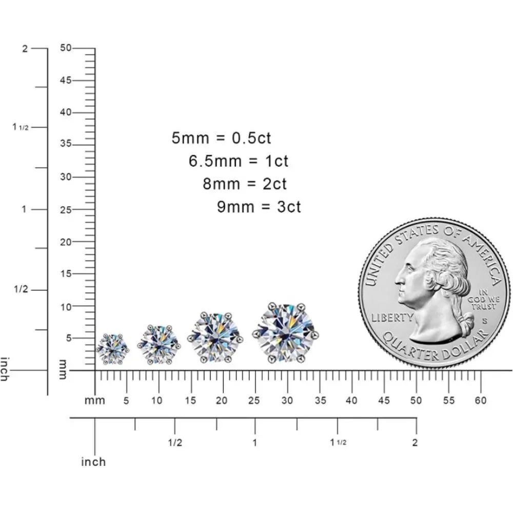 18k Certified 3 carat Vintage Diamond Moissanite Earrings